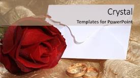  Presentation with wedding card - Presentation enhanced with scarlet letter - red rose blank card background and a  colored foreground