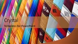  Presentation with morocco - Presentation theme enhanced with scarves on souk in marrakech background and a gold colored foreground