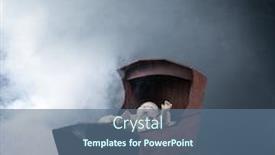  Presentation with scary - Cool new PPT theme with scary abandoned old baby doll in a cradle with mist backdrop and a ocean colored foreground