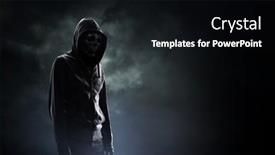  Presentation with creepy - Theme enhanced with scary-and-creepy-male-monster background and a wine colored foreground