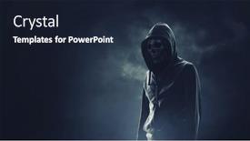  Presentation with creepy - Slides having scary-and-creepy-male-monster background and a wine colored foreground