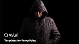  Presentation with danger - PPT theme enhanced with scary and creepy man hiding background and a black colored foreground