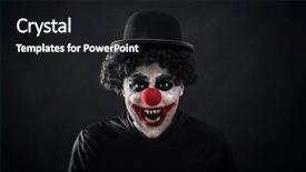  Presentation with clown - PPT layouts featuring scary clown showing his sharp background and a black colored foreground