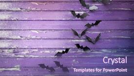  Presentation with ultra - Slide deck featuring scary concept - black bat background and a violet colored foreground