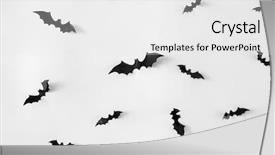  Presentation with scary halloween - Beautiful PPT theme featuring scary concept - black bat backdrop and a white colored foreground