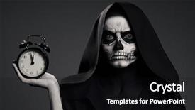  Presentation with hold hand - Cool new slide set with scary death hold a watch backdrop and a black colored foreground