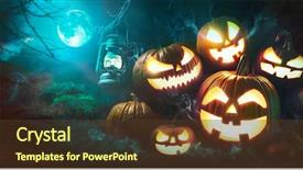  Presentation with scary forest - PPT theme with scary deep night forest background and a tawny brown colored foreground