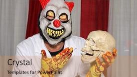  Presentation with scary halloween - Beautiful theme featuring scary dentist clown spooky halloween backdrop and a coral colored foreground