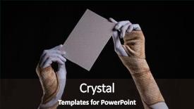  Presentation with hand holding puzzle piece - Presentation theme having scary egypt - bandaged mummy hands holding background and a wine colored foreground