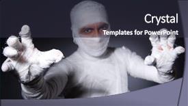  Presentation with scary halloween - Presentation design having scary egypt - mummy in the halloween concept background and a tawny brown colored foreground