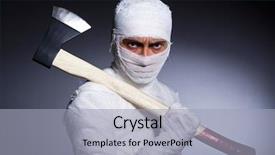  Presentation with crime halloween concept blood dripping - Cool new slide set with scary egypt - mummy with axe in halloween backdrop and a light gray colored foreground