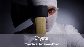  Presentation with crime halloween concept blood dripping - Cool new PPT layouts with scary egypt - mummy with axe in halloween backdrop and a  colored foreground