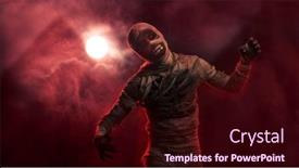  Presentation with ancient mythology - Beautiful theme featuring scary-evil-mummy-against-red backdrop and a wine colored foreground