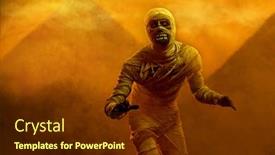  Presentation with ancient mythology - Slide deck consisting of scary-evil-mummy-against background and a tawny brown colored foreground