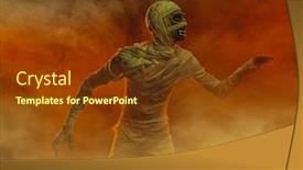  Presentation with ancient mythology - Theme featuring scary-evil-mummy-against background and a tawny brown colored foreground