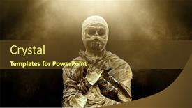  Presentation with mythology - Theme featuring scary-evil-mummy-is-holding background and a tawny brown colored foreground