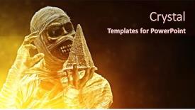  Presentation with mythology - Slides having scary-evil-mummy-is-holding background and a wine colored foreground