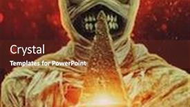  Presentation with mythology - PPT layouts featuring scary-evil-mummy-is-holding background and a tawny brown colored foreground