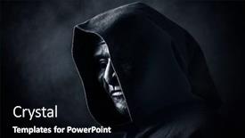  Presentation with scary - Presentation featuring scary-figure-in-hooded-cloak background and a black colored foreground