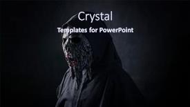  Presentation with scary - Beautiful slide set featuring scary-figure-in-hooded-cloak backdrop and a wine colored foreground