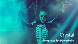  Presentation with scary halloween - Slides with scary-funny-boy background and a ocean colored foreground