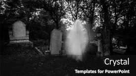 Presentation with scary halloween - Presentation design with scary-ghost-in-cemetery background and a black colored foreground