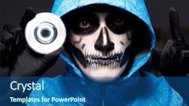  Presentation with firewall - Cool new slides with scary hacker hacking security firewall backdrop and a ocean colored foreground