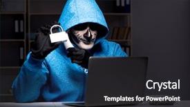 Presentation with firewall - Amazing slide deck having scary hacker hacking security firewall backdrop and a dark gray colored foreground