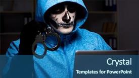  Presentation with firewall - Colorful PPT theme enhanced with scary hacker hacking security firewall backdrop and a ocean colored foreground