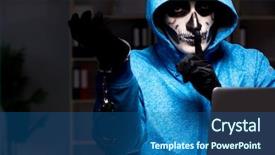  Presentation with firewall - Presentation consisting of scary hacker hacking security firewall background and a ocean colored foreground