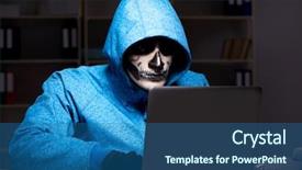  Presentation with firewall - Presentation consisting of scary hacker hacking security firewall background and a  colored foreground