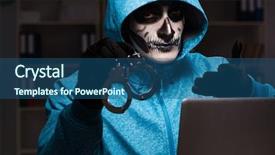  Presentation with firewall - PPT theme consisting of scary hacker hacking security firewall background and a  colored foreground