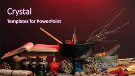  Presentation with scary devil nun for halloween - PPT theme enhanced with scary halloween laboratory in red background and a  colored foreground