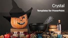  Presentation with scary - PPT layouts enhanced with scary halloween laboratory background and a dark gray colored foreground