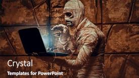  Presentation with mythology - Theme enhanced with scary-halloween-mummy-works background and a tawny brown colored foreground
