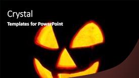  Presentation with scary halloween - Theme having scary halloween pumpkin on black background glowing pumpkin with candle inside decorations for halloween background and a black colored foreground