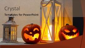  Presentation with scary halloween - Presentation consisting of scary-halloween-pumpkins-glowing background and a coral colored foreground