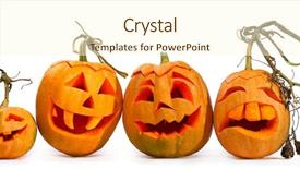  Presentation with scary halloween - Cool new presentation theme with scary jack o lantern halloween backdrop and a cream colored foreground