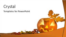  Presentation with scary halloween - Beautiful PPT theme featuring scary jack o lantern halloween backdrop and a  colored foreground
