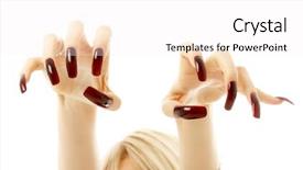  Presentation with acrylic nails - Slide deck featuring scary lady - aggressive girl hands with long background and a white colored foreground
