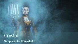  Presentation with scary vampire - Slides enhanced with scary lady - beautiful young and sexy female background and a ocean colored foreground