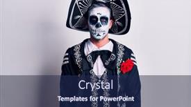  Presentation with ritual - Slides with scary-man-wearing-day background and a navy blue colored foreground