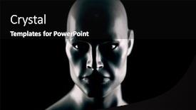  Presentation with mannequin - Amazing presentation theme having scary-mannequin-head backdrop and a black colored foreground