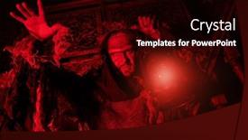  Presentation with novel - Presentation theme consisting of scary-medieval-man-with-scars background and a black colored foreground