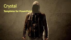  Presentation with faceless - Slide deck enhanced with scary men - suspicious faceless mature male background and a tawny brown colored foreground