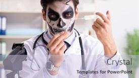  Presentation with scary - Colorful slide set enhanced with scary-monster-doctor-working backdrop and a lemonade colored foreground