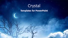  Presentation with media image - PPT layouts with scary-night-image-mixed-media background and a navy blue colored foreground