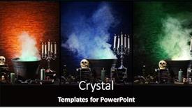  Presentation with ancient magic - PPT theme consisting of scary-old-skull-and-candles background and a black colored foreground