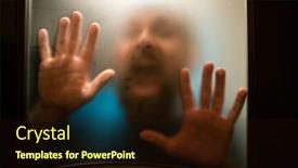  Presentation with scary - Colorful presentation design enhanced with scary-picture-of-hands-behind backdrop and a wine colored foreground