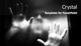  Presentation with scary - PPT layouts enhanced with scary-picture-of-hands-behind background and a dark gray colored foreground